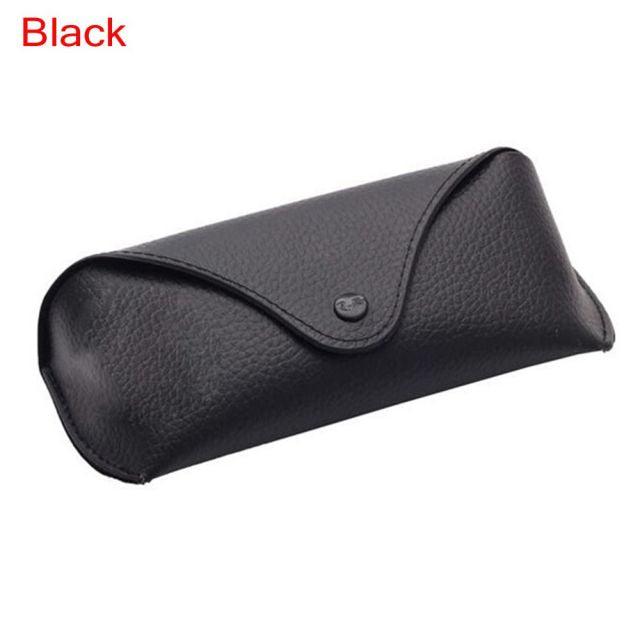 Portable Leather Glasses Case Sunglasses Pouch For Women Universal Glasses Protection Case With Metal Buckle Eyewear Cases Slim Case For Women Men Horizontal Eyeglass Case