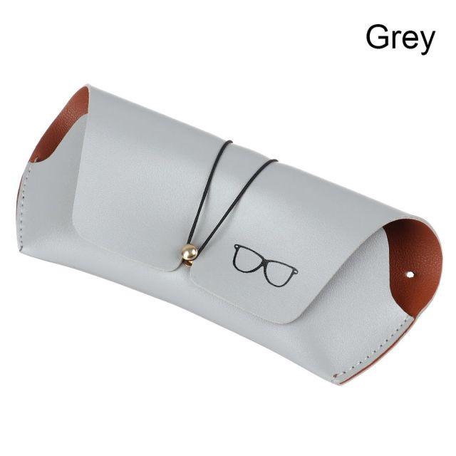 Portable Leather Glasses Case Sunglasses Pouch For Women Universal Glasses Protection Case With Metal Buckle Eyewear Cases Slim Case For Women Men Horizontal Eyeglass Case