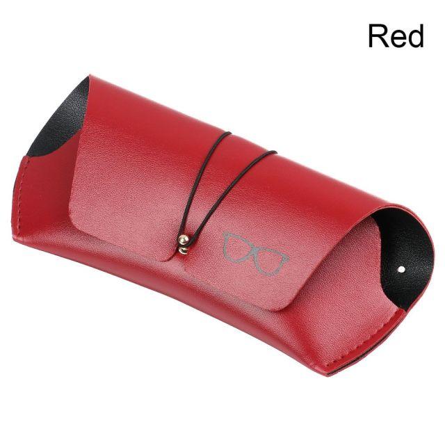 Portable Leather Glasses Case Sunglasses Pouch For Women Universal Glasses Protection Case With Metal Buckle Eyewear Cases Slim Case For Women Men Horizontal Eyeglass Case