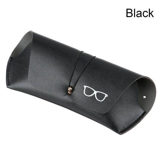 Portable Leather Glasses Case Sunglasses Pouch For Women Universal Glasses Protection Case With Metal Buckle Eyewear Cases Slim Case For Women Men Horizontal Eyeglass Case