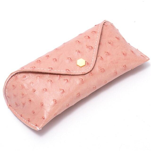 Portable Leather Glasses Case Sunglasses Pouch For Women Universal Glasses Protection Case With Metal Buckle Eyewear Cases Slim Case For Women Men Horizontal Eyeglass Case