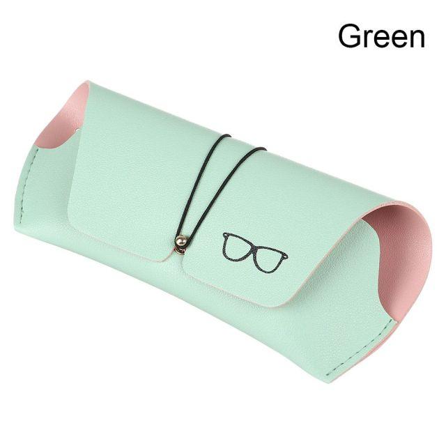 Portable Leather Glasses Case Sunglasses Pouch For Women Universal Glasses Protection Case With Metal Buckle Eyewear Cases Slim Case For Women Men Horizontal Eyeglass Case