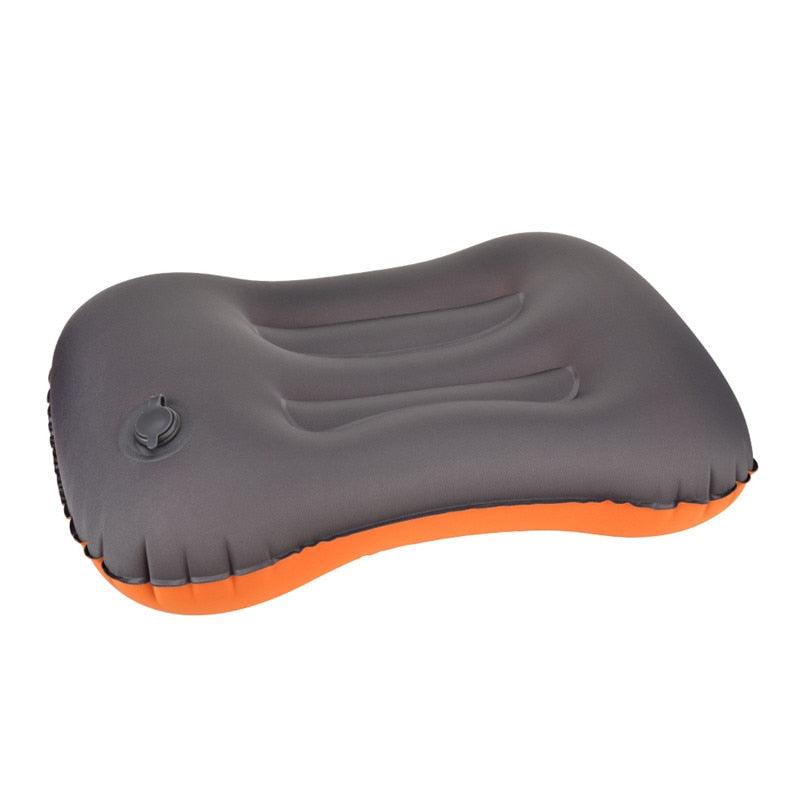 Portable Outdoor Travel Camping Pillow Compressible Inflatable Cushion Soft Neck Protective Head Rest Pillow Durable Portable Fold Outdoor Travel Sleep Pillow Air Inflatable Cushion Break Travel Plane Hotel Rest Ultralight Inflatable PVC Nylon Air Pillow