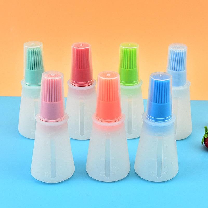 Portable Silicone Oil Bottle with Brush Oil Dispenser Liquid Oil Pastry Kitchen Baking BBQ Tool Kitchen Tools BBQ Baking Gadgets Silicon Oil Bottle Brush  Baking or Grilling Frying BBQ