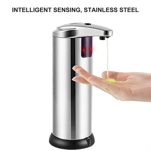 Portable Soap Dispensers Stainless Steel Automatic Liquid Dispenser Smart Sensor 250ML Hand Wash Sanitizer  Touchless Automatic Soap Dispenser Infrared Motion Sensor Dish Liquid Hands Free Auto Hand Soap Dispenser For Bathroom and Kitchen