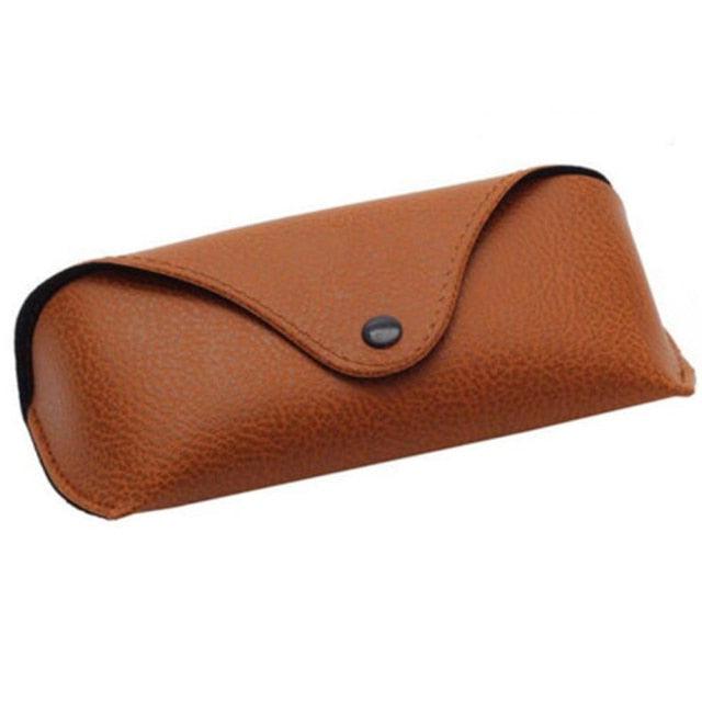 Portable Unisex Faux Leather Eye Glasses Sunglasses Holder Box Case Cover Glasses Holder Leather Eyeglasses Cases Portable PU Leather Glasses Cases Soft Sunglasses Pouch Cases For Mens