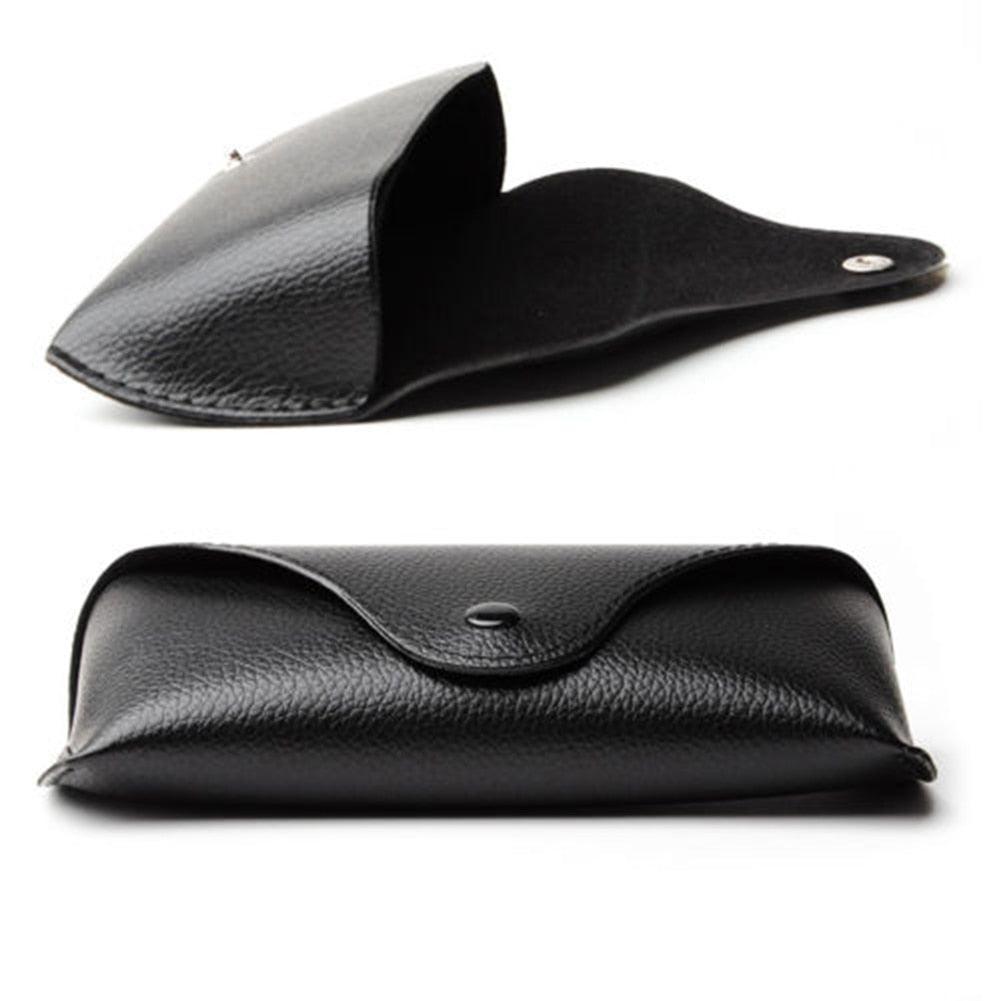 Portable Unisex Faux Leather Eye Glasses Sunglasses Holder Box Case Cover Glasses Holder Leather Eyeglasses Cases Portable PU Leather Glasses Cases Soft Sunglasses Pouch Cases For Mens