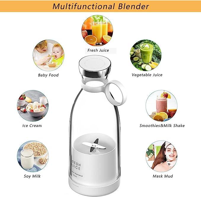 Portable White Blender Powered Blender Electric Juicer Mini Blender Multifunction Juice Maker Machine Blender Smoothies Juice Mixer - STEVVEX Gadgets - 1500, Blender, Juice Mixer, Machine Blender, Mini Blender, Modern Blender, Multifunction Blender, Multifunction Juice Maker, Portable Blender, Portable White Blender, White Blender - Stevvex.com