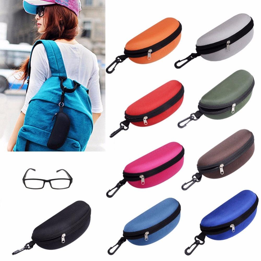 Portable Zipper Eye Glasses Box Sunglasses Clam Shell Hard Eyewear Case Protector Bag Hardshell Sunglasses Case Eyeglasses Box With Zipper And Hook For Men And Women