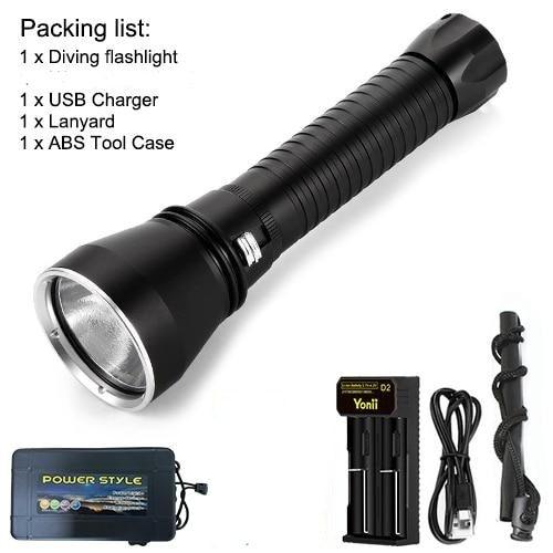 Powerful LED Rechargeable Dive Flashlight Cree Diving Flashlight Underwater Waterproof High Lumen LED Scuba Diving Torch Flashlight For Scuba Diving Underwater Torch - STEVVEX Lamp - 200, Flashlight, Headlamp, Headlight, lamp, LED Flashlight, LED Headlamp, LED Headlight, Rechargeable Flashlight, Rechargeable Headlight, Torchlight, Waterproof Flashlight, Waterproof Headlamp, Waterproof Headlight, Waterproof Headtorch, Waterproof Torchlight - Stevvex.com