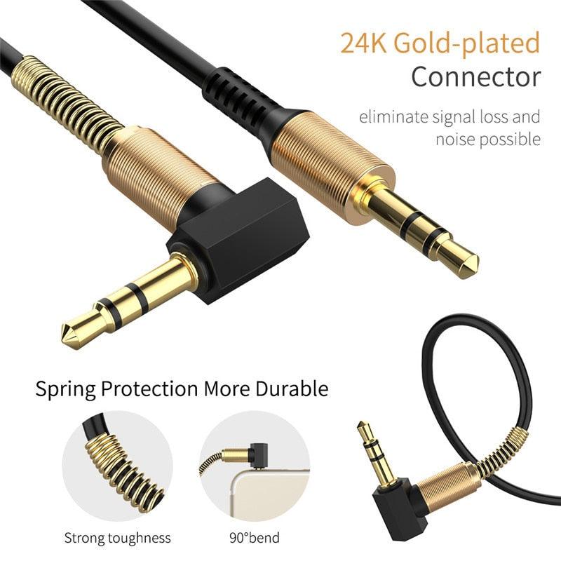 Premium Quality 3.5mm Audio AUX Cable Jack For Speake Car Headphones Mobile - STEVVEX Cable - 220, 3.5mm audio extension, 3.5mm audio extension cable, 3.5mm aux cable, 65.35MM stereo cable, 90 degree right angle aux, ABS shell, adapter, Adapter cables, adapter for audio, adapter for computer, auc cable for speaker, aux cable for car, aux cable for phone, cable, cables - Stevvex.com