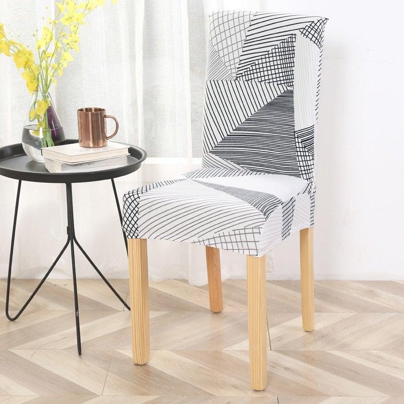 Print Pattened Dining Chair Cover Spandex Elastic Chair Slipcover Stretch Case For Chairs Wedding Hotel Banquet  Fit Stretch Short Dining Room Chair Covers with Printed Pattern Banquet Chair Seat Protector Slipcover For Home Party Hotel Wedding Ceremony