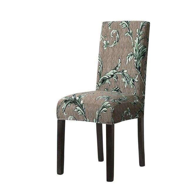 Print Pattened Dining Chair Cover Spandex Elastic Chair Slipcover Stretch Case For Chairs Wedding Hotel Banquet  Fit Stretch Short Dining Room Chair Covers with Printed Pattern Banquet Chair Seat Protector Slipcover For Home Party Hotel Wedding Ceremony