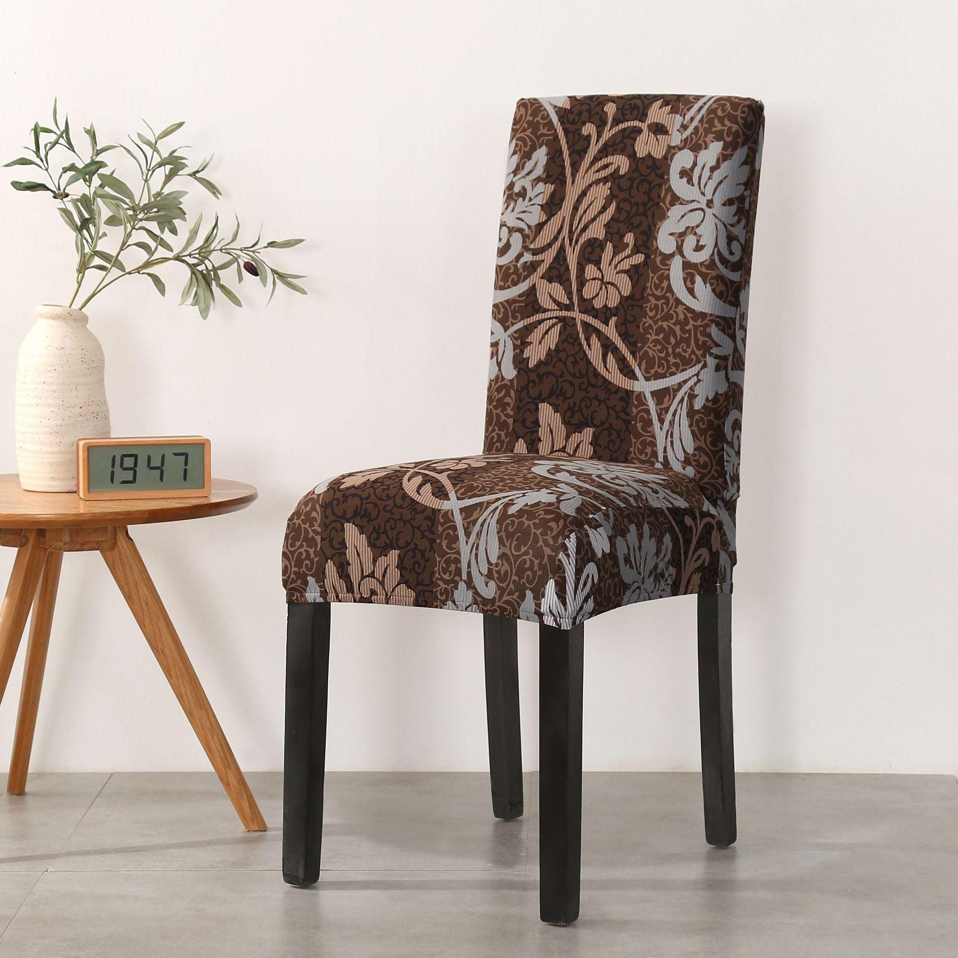 Print Pattened Dining Chair Cover Spandex Elastic Chair Slipcover Stretch Case For Chairs Wedding Hotel Banquet  Fit Stretch Short Dining Room Chair Covers with Printed Pattern Banquet Chair Seat Protector Slipcover For Home Party Hotel Wedding Ceremony