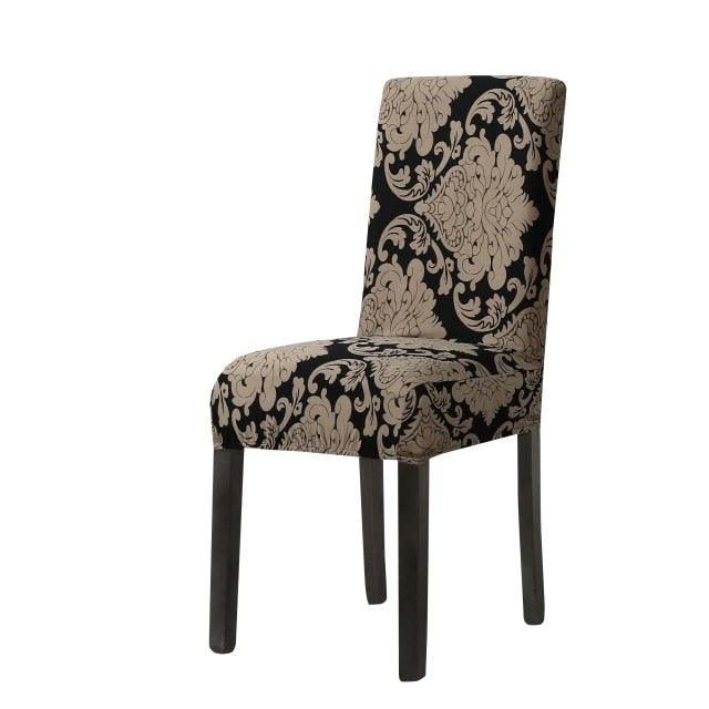 Print Pattened Dining Chair Cover Spandex Elastic Chair Slipcover Stretch Case For Chairs Wedding Hotel Banquet  Fit Stretch Short Dining Room Chair Covers with Printed Pattern Banquet Chair Seat Protector Slipcover For Home Party Hotel Wedding Ceremony