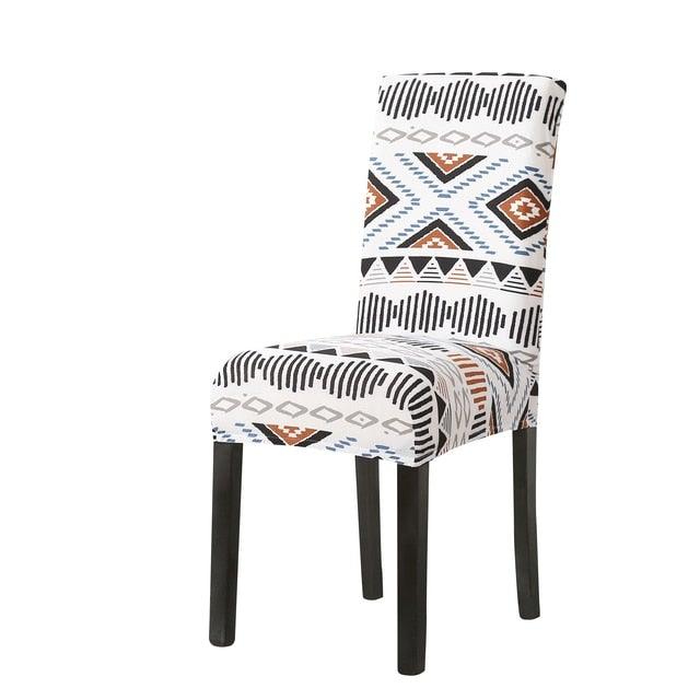 Print Pattened Dining Chair Cover Spandex Elastic Chair Slipcover Stretch Case For Chairs Wedding Hotel Banquet  Fit Stretch Short Dining Room Chair Covers with Printed Pattern Banquet Chair Seat Protector Slipcover For Home Party Hotel Wedding Ceremony