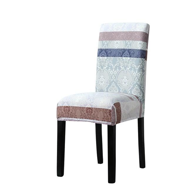 Print Pattened Dining Chair Cover Spandex Elastic Chair Slipcover Stretch Case For Chairs Wedding Hotel Banquet  Fit Stretch Short Dining Room Chair Covers with Printed Pattern Banquet Chair Seat Protector Slipcover For Home Party Hotel Wedding Ceremony