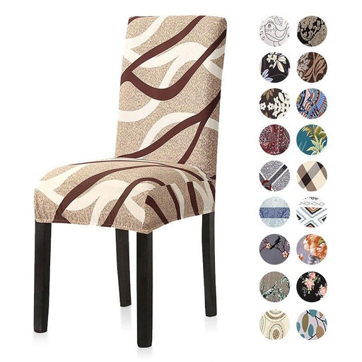 Print Pattened Dining Chair Cover Spandex Elastic Chair Slipcover Stretch Case For Chairs Wedding Hotel Banquet  Fit Stretch Short Dining Room Chair Covers with Printed Pattern Banquet Chair Seat Protector Slipcover For Home Party Hotel Wedding Ceremony