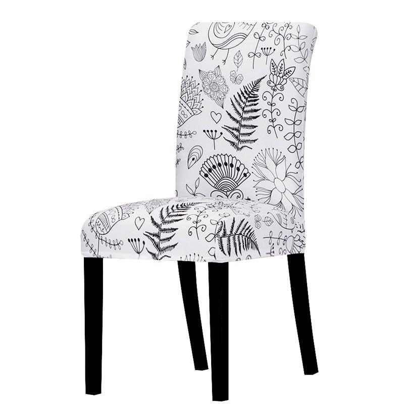 Printed Chair Cover Economical and Practical Stretch Seat Cover Slipcovers Big Elastic Washable Dining Chairs Beach Chairs Removable Washable Short Parsons Kitchen Chair Covers Protector for Dining Room Hote