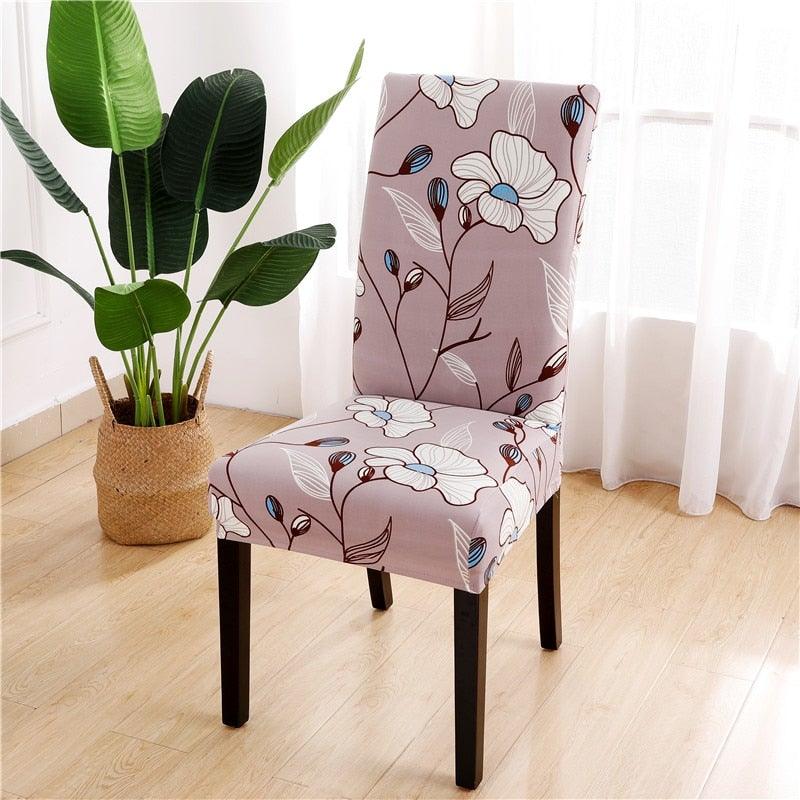 Printed Chair Cover Spandex Stretch Durable Soft Seat Chair Covers Slipcovers for Kitchen Dining Room Wedding Banquet Hotel  Chair Covers for Dining Room Stretch Spandex Removable Washable Anti-dust Seat Slipcover  Protector for Hotel Office Ceremony