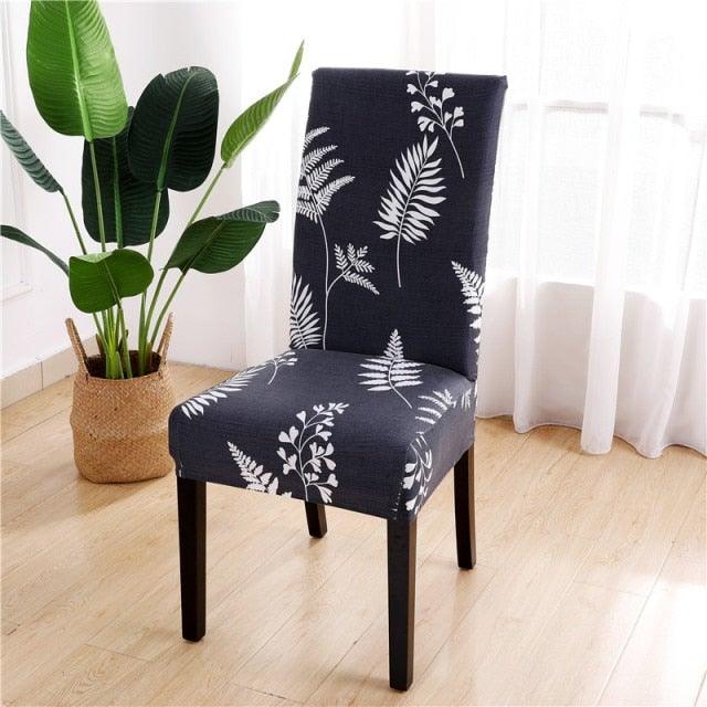 Printed Chair Cover Spandex Stretch Durable Soft Seat Chair Covers Slipcovers for Kitchen Dining Room Wedding Banquet Hotel  Chair Covers for Dining Room Stretch Spandex Removable Washable Anti-dust Seat Slipcover  Protector for Hotel Office Ceremony