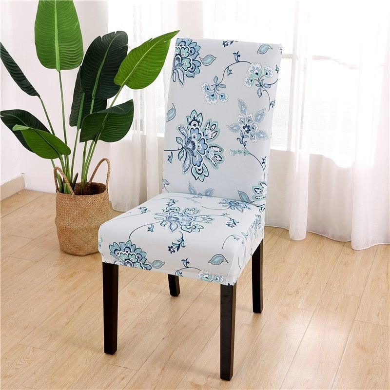 Printed Chair Cover Spandex Stretch Durable Soft Seat Chair Covers Slipcovers for Kitchen Dining Room Wedding Banquet Hotel  Chair Covers for Dining Room Stretch Spandex Removable Washable Anti-dust Seat Slipcover  Protector for Hotel Office Ceremony