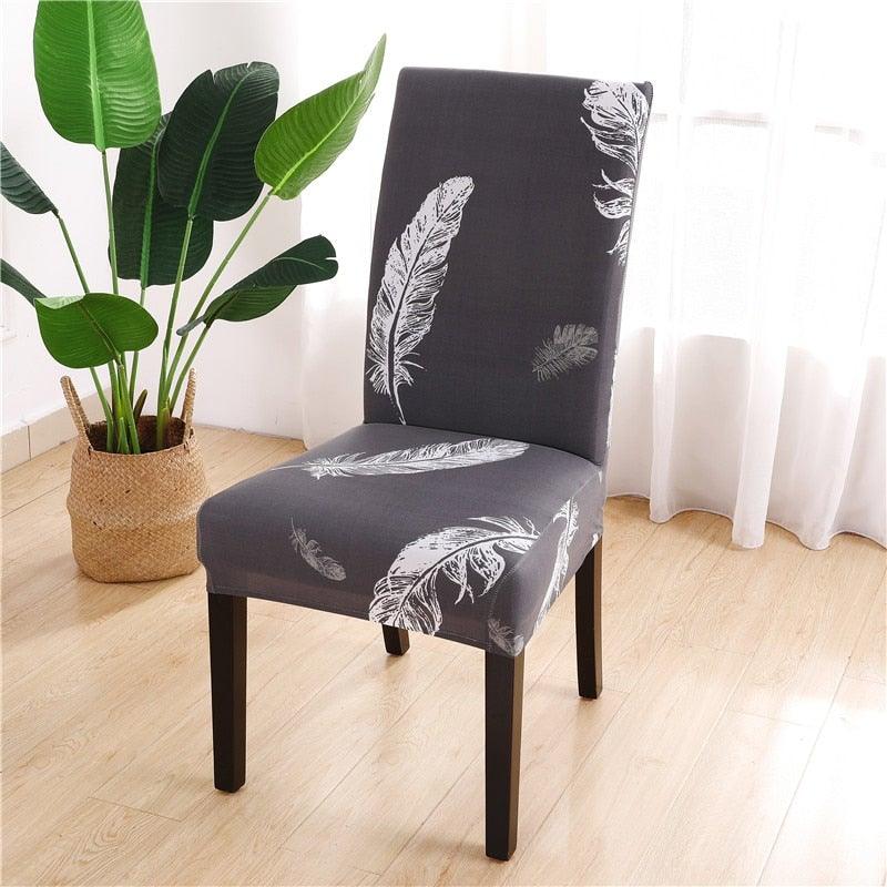 Printed Chair Cover Spandex Stretch Durable Soft Seat Chair Covers Slipcovers for Kitchen Dining Room Wedding Banquet Hotel  Chair Covers for Dining Room Stretch Spandex Removable Washable Anti-dust Seat Slipcover  Protector for Hotel Office Ceremony