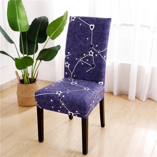 Printed Chair Cover Spandex Stretch Durable Soft Seat Chair Covers Slipcovers for Kitchen Dining Room Wedding Banquet Hotel  Chair Covers for Dining Room Stretch Spandex Removable Washable Anti-dust Seat Slipcover  Protector for Hotel Office Ceremony