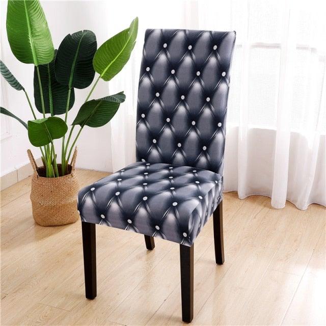 Printed Chair Cover Spandex Stretch Durable Soft Seat Chair Covers Slipcovers for Kitchen Dining Room Wedding Banquet Hotel  Chair Covers for Dining Room Stretch Spandex Removable Washable Anti-dust Seat Slipcover  Protector for Hotel Office Ceremony