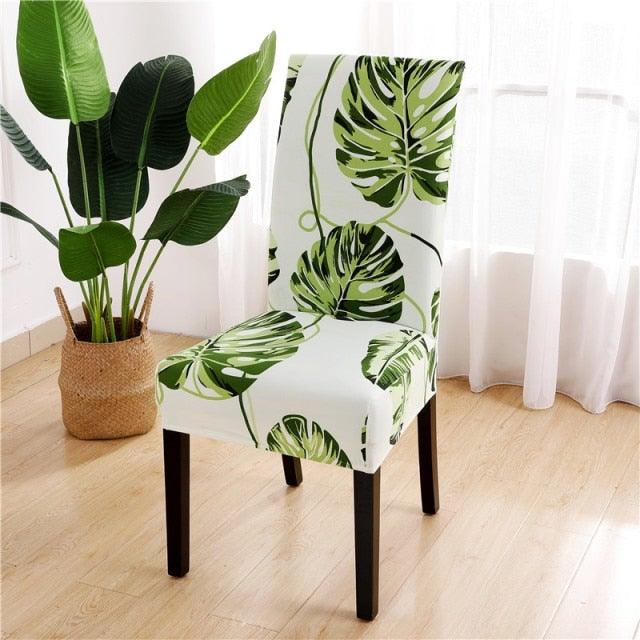 Printed Chair Cover Spandex Stretch Durable Soft Seat Chair Covers Slipcovers for Kitchen Dining Room Wedding Banquet Hotel  Chair Covers for Dining Room Stretch Spandex Removable Washable Anti-dust Seat Slipcover  Protector for Hotel Office Ceremony