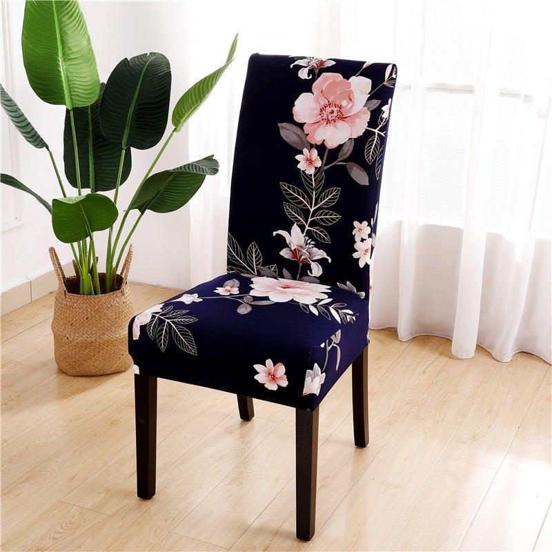 Printed Chair Cover Spandex Stretch Durable Soft Seat Chair Covers Slipcovers for Kitchen Dining Room Wedding Banquet Hotel  Chair Covers for Dining Room Stretch Spandex Removable Washable Anti-dust Seat Slipcover  Protector for Hotel Office Ceremony