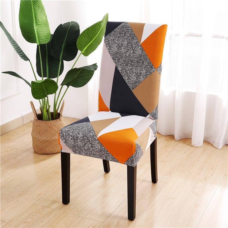 Printed Chair Cover Spandex Stretch Durable Soft Seat Chair Covers Slipcovers for Kitchen Dining Room Wedding Banquet Hotel  Chair Covers for Dining Room Stretch Spandex Removable Washable Anti-dust Seat Slipcover  Protector for Hotel Office Ceremony