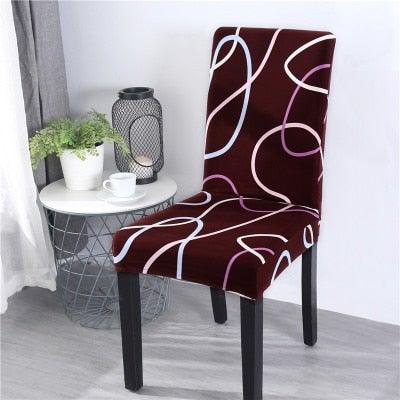 Printed Chair Cover Spandex Stretch Durable Soft Seat Chair Covers Slipcovers for Kitchen Dining Room Wedding Banquet Hotel  Chair Covers for Dining Room Stretch Spandex Removable Washable Anti-dust Seat Slipcover  Protector for Hotel Office Ceremony