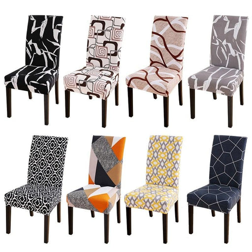 Printed Chair Cover Spandex Stretch Durable Soft Seat Chair Covers Slipcovers for Kitchen Dining Room Wedding Banquet Hotel  Chair Covers for Dining Room Stretch Spandex Removable Washable Anti-dust Seat Slipcover  Protector for Hotel Office Ceremony