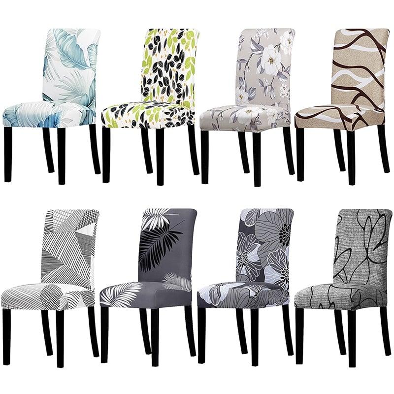 Printed Chair Cover Spandex Stretch Slipcovers Elastic Chair Covers Dining Banquet Home Hotel Weddings Christmas Seat Protector Super Fit Slipcover Stretch Removable Washable Soft Spandex Fabric For Home Hotel Dining Room Ceremony Banquet Wedding Party