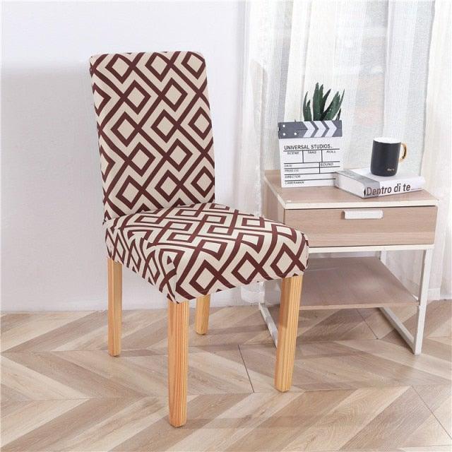 Printed Modern Chair Cover Spandex Stretch Elastic Chair Covers Seat Cover For Dining Room Hotel Wedding Banquet Cover Printed Stretchable Parson Chair Covers for Dining Room Pattern Stretch Dining Chair Slipcover Washable Removable for Kitchen