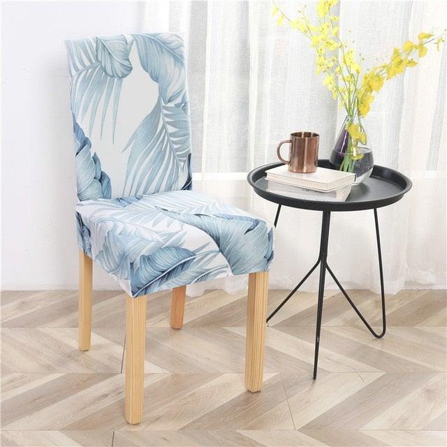 Printed Modern Chair Cover Spandex Stretch Elastic Chair Covers Seat Cover For Dining Room Hotel Wedding Banquet Cover Printed Stretchable Parson Chair Covers for Dining Room Pattern Stretch Dining Chair Slipcover Washable Removable for Kitchen