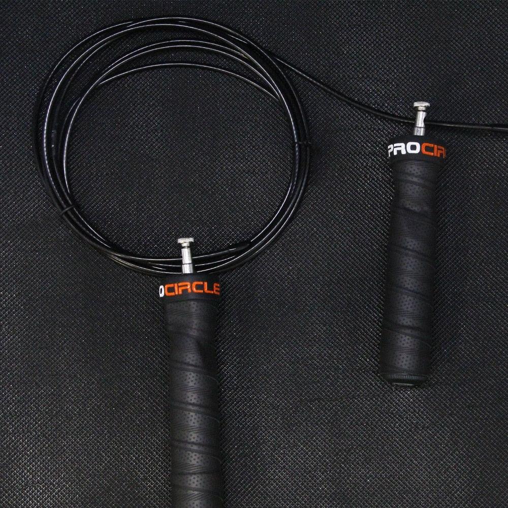 Pro Speed Jump Rope Sweatband Handles Adjustable With Ball Bearings Workout Weight Jump Rope Steel Fast Speed Clip Steel Cable Training Grip Handle With Metal Removable Double Skipping Fitness Training