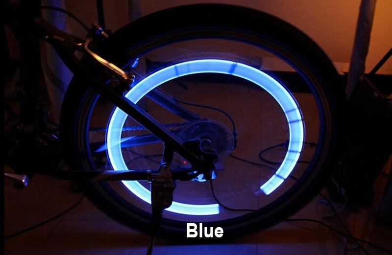 Bike Light Road Bike LED Tire Valve Caps Wheel Spokes Flash Tyre Wheel Valve Stem Cap Light For Car Bike Bicycle Motorcycle Automatic Wheel Spoke Light Tire Lights Lamp Bulb Car Accessories For Riding At Night