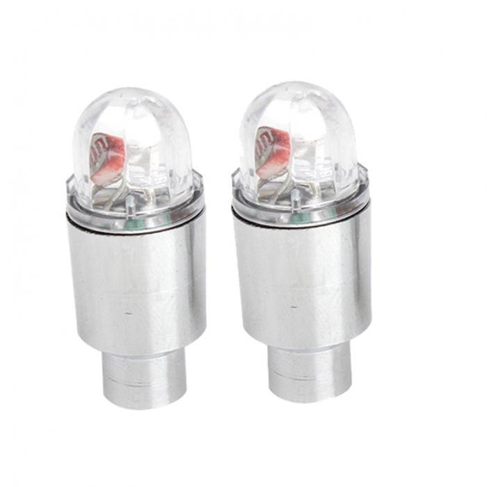 1 Pair Bicycle LED Wheel Light Cycling Neon LED Wheel Spoke Valve Cap Alarm Lights Wheel Tyre Valve Dust Cap Safety Waterproof Motion Activated Spoke Flash Lights Car Valve Stems Caps Accessories