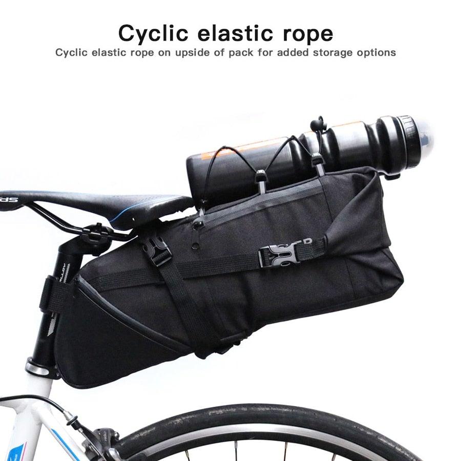 Black Bike Bag Bicycle Bag Cycle Cycling Bike Seat Bag Bags Accessories Waterproof Bike Packing Bags Large Bike Bags Fully Waterproof Bike Bag Under Seat Roll Up Cycling Rear Tail Pack