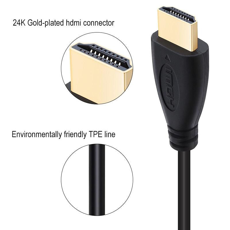 HDMI Cable High Speed Gold Plated Plug Male-Male HDMI Cable Ultra High Speed Gold Plated Connectors Ethernet Audio Return Video 4K Full HD 1080p For HD TV Computer Gaming - STEVVEX Cable - 1080P Adapter, 220, 4K HDMI Cable, 4k resolution, cable, cable adapter, cable for computer, cable for PC, HDMI, HDMI ADAPTER, HDMI cable, HDR cable, Internet Cable, Male-Male HDMI Cable, VGA, video adapter, video adapter for monitor, video adapter for pc, video adapter for tv - Stevvex.com