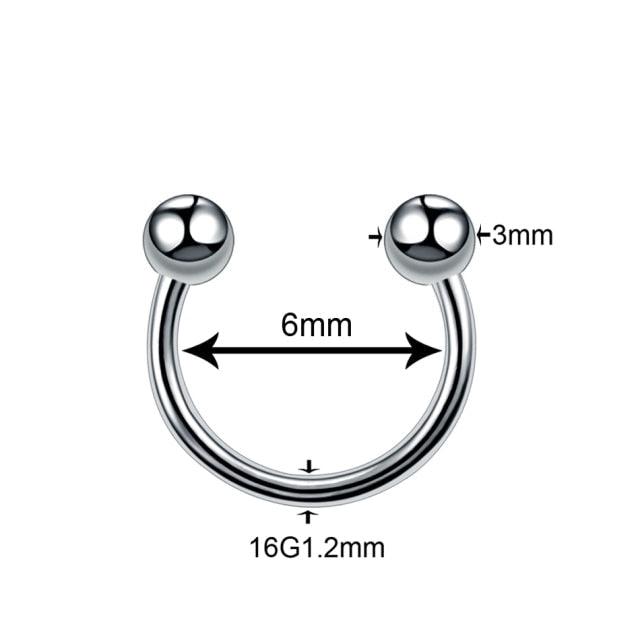 1PC Titanium Steel Black Seamless Hinged Nose Hoop Septum Clicker Piercings  Lip Labret Ring Ear Cartilage Tragus Steel Hinged Clicker Circle ring Piercing Nose Ring Hoop Lip Ear Ring Body Jewelry Piercing Clip Sexy Jewelry