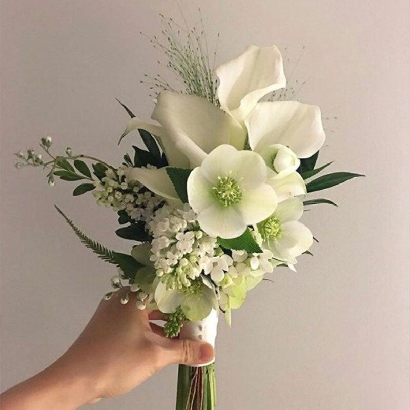 10Pcs High Quality Real Touch Calla Lily Artificial Flowers Bouquet For Wedding Bridal Home Kitchen Table Flower Decoration Home Decor