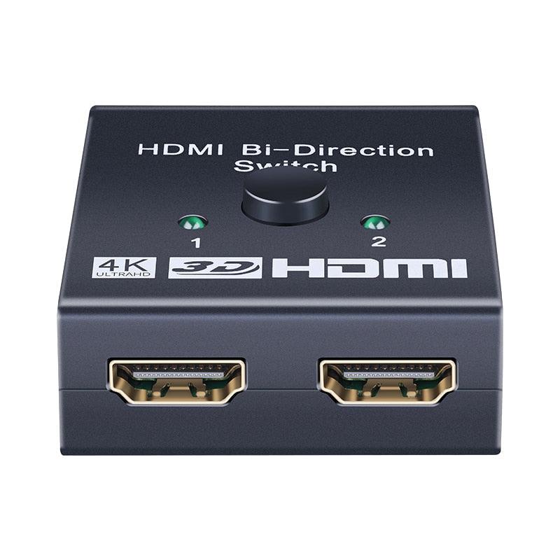 4K HDMI Switch Splitter 2 Ports Bi-Directional HDMI Switch 2 Port Display Selector Switcher Splitter Supports Ultra HD 4K 1080P 3D HDR For HDTV Gaming - STEVVEX Cable - 220, 4K display port, 4K HDMI Cable, 4K HDMI Switch Splitter, 4k ultra HD, adapter, Adapter cables, adapter for monitor, adapter for tv, Bi-Directional HDMI Switch, cable, cable convertor, cable for PC, display port, HDMI Splitter, HDMI Switch 2 Port, HDMI Switch Splitter, Splitter, Switch Splitter, VGA - Stevvex.com