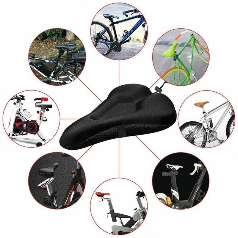 3D Soft Thickened Bicycle Seat Breathable Bicycle Saddle Seat Cover Comfortable Foam Seat Extra Soft Gel Bicycle Seat Cover Soft Silicone Padded Bike Saddle Cover Upgraded Bicycle Seat