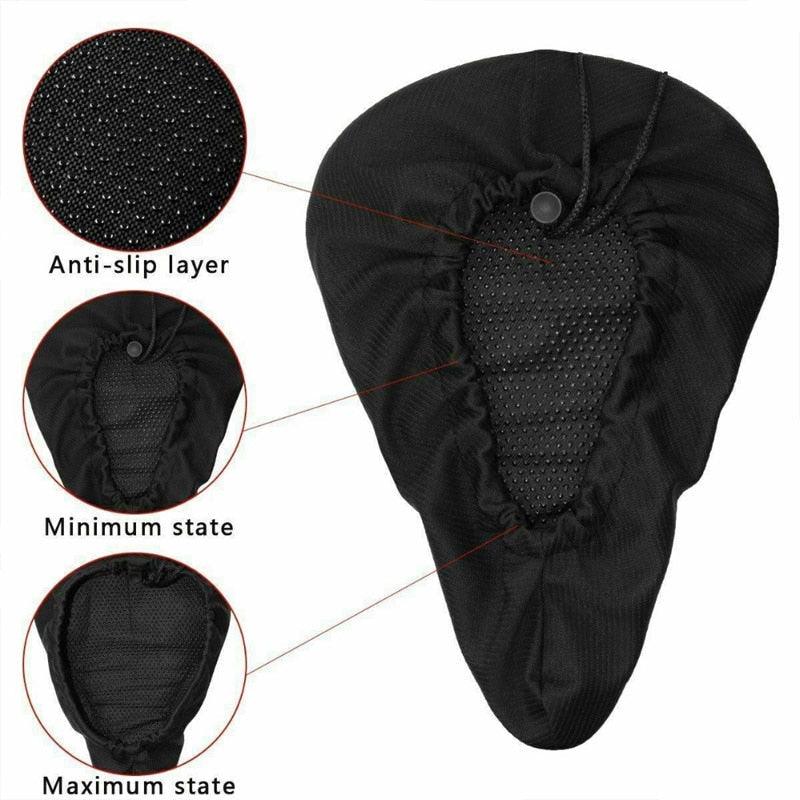 3D Soft Thickened Bicycle Seat Breathable Bicycle Saddle Seat Cover Comfortable Foam Seat Extra Soft Gel Bicycle Seat Cover Soft Silicone Padded Bike Saddle Cover Upgraded Bicycle Seat