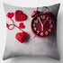 Valentines Day Red Heart And Flowers Pillow Cover Decorative Cushion Case Home Decor Sofa Couch Bedroom Car Flower Pillow Covers Love Pillow Covers Decorative Linen Square Throw Pillow Covers Couple Cushion Cases Home Decor for Sofa Bedroom Car  45x45cm