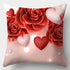 Valentines Day Red Heart And Flowers Pillow Cover Decorative Cushion Case Home Decor Sofa Couch Bedroom Car Flower Pillow Covers Love Pillow Covers Decorative Linen Square Throw Pillow Covers Couple Cushion Cases Home Decor for Sofa Bedroom Car  45x45cm