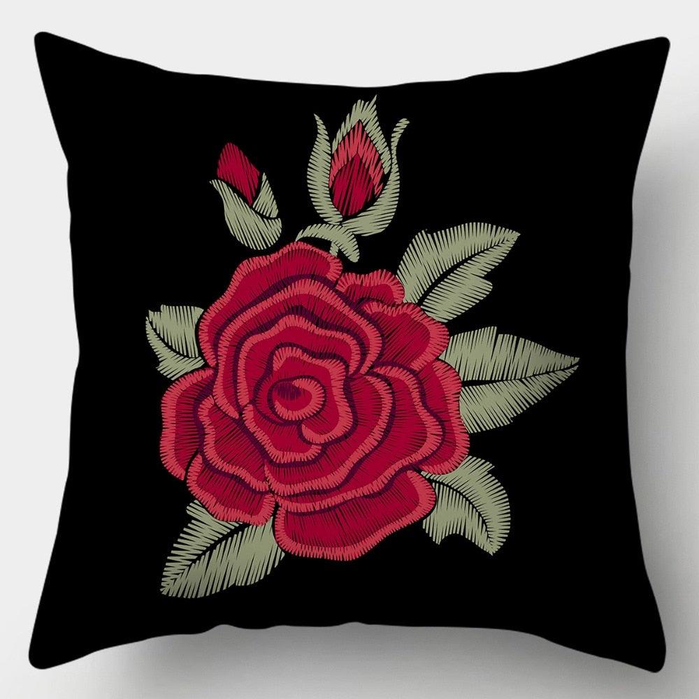 Valentines Day Red Heart And Flowers Pillow Cover Decorative Cushion Case Home Decor Sofa Couch Bedroom Car Flower Pillow Covers Love Pillow Covers Decorative Linen Square Throw Pillow Covers Couple Cushion Cases Home Decor for Sofa Bedroom Car  45x45cm